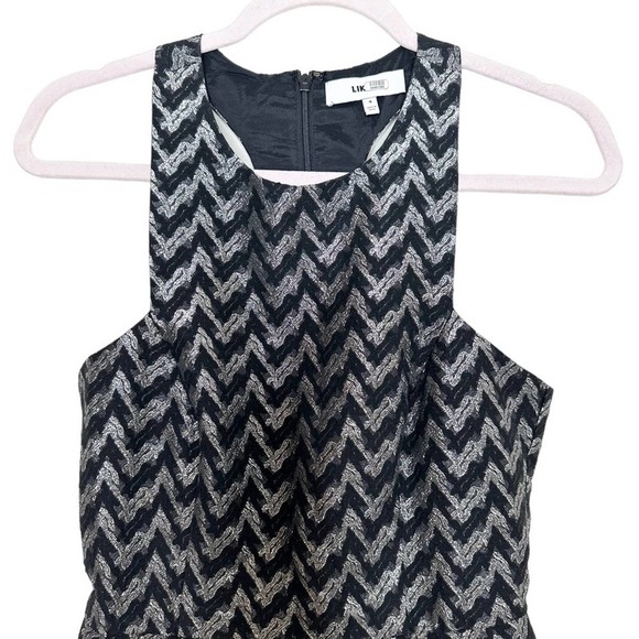 Likely Size 4 Silver Black Printed Sleeveless Mini Dress - Picture 3 of 11